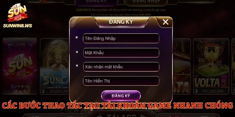 Các bước thao tác tạo tài khoản game nhanh chóng