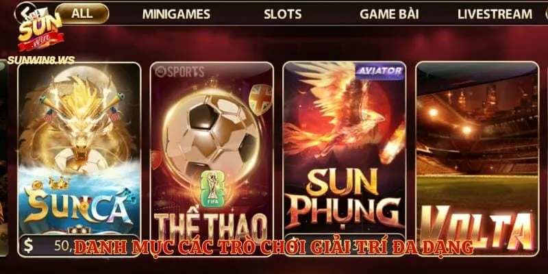 Danh mục các trò chơi giải trí đa dạng tại trang game
