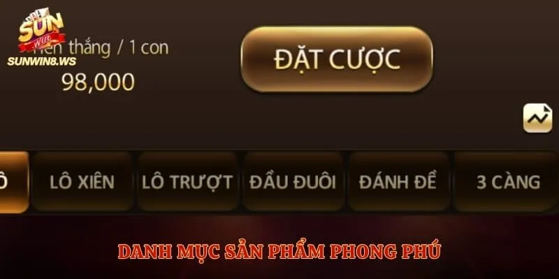 Danh mục sản phẩm phong phú 