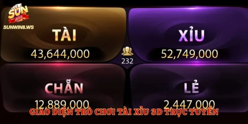 Giao diện trò chơi tài xỉu 3D trực tuyến