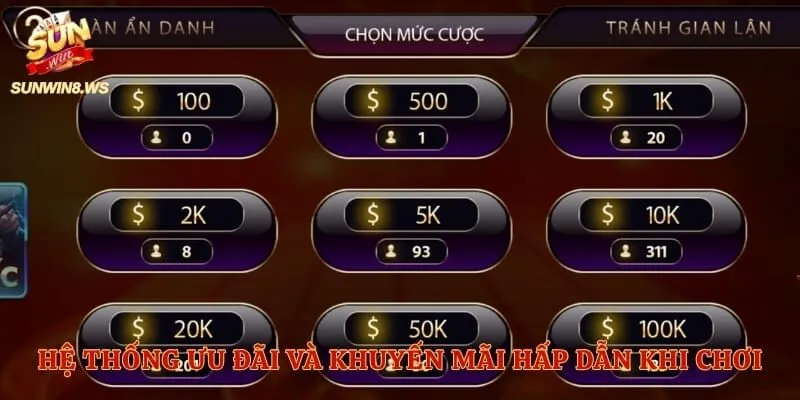 Hệ thống ưu đãi và khuyến mãi hấp dẫn khi chơi Sâm Lốc