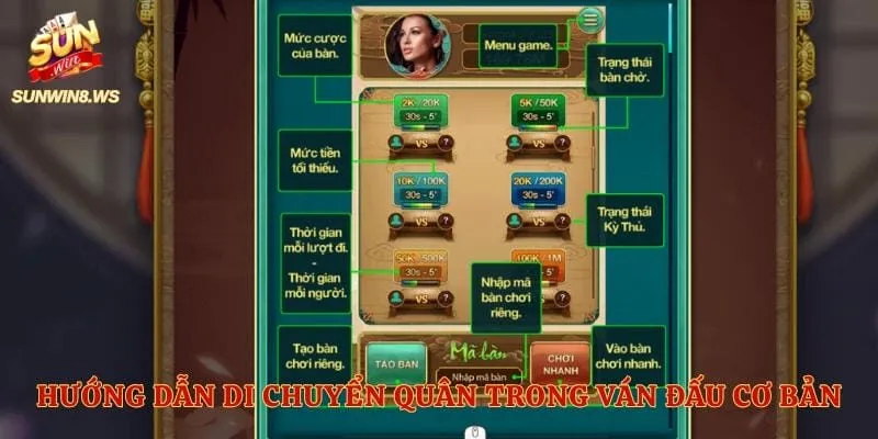 Hướng dẫn di chuyển quân trong ván đấu cơ bản