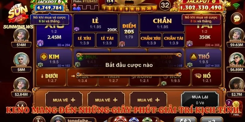 Keno mang đến những giây phút giải trí kịch tính