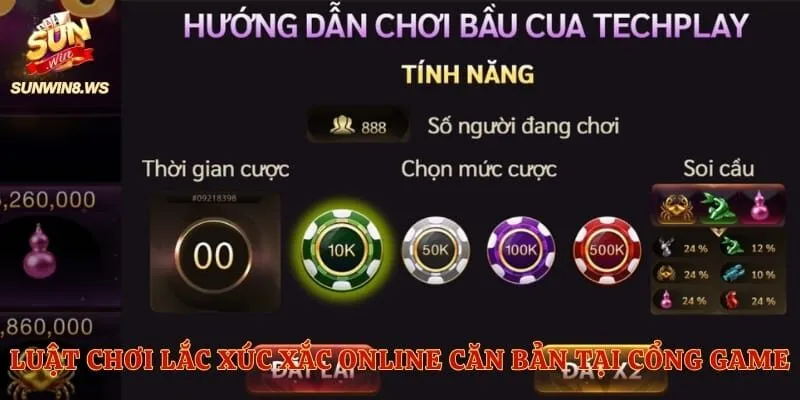 Luật chơi lắc xúc xắc online căn bản tại cổng game