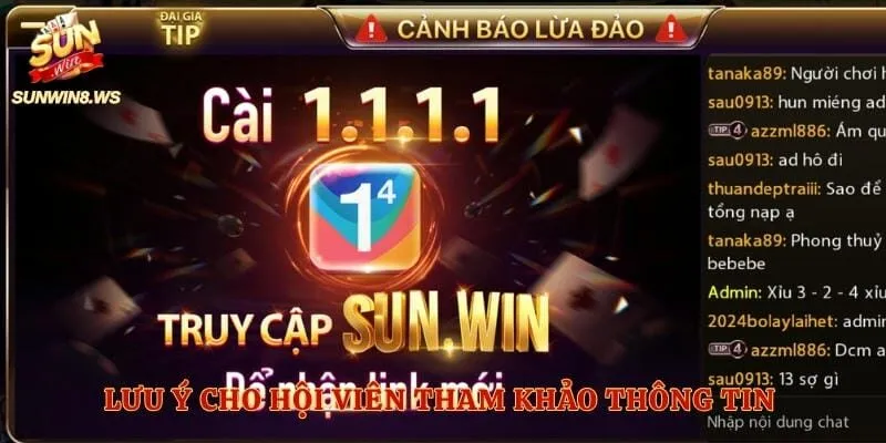 Lưu ý cho hội viên tham khảo thông tin về cổng game