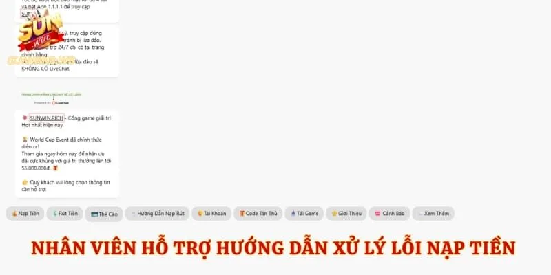 Nhân viên hỗ trợ hướng dẫn xử lý lỗi nạp tiền trực tuyến