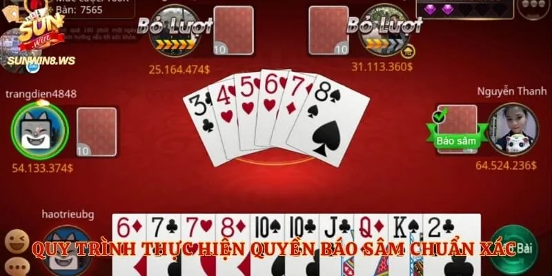Quy trình thực hiện quyền báo sâm chuẩn xác trên ứng dụng