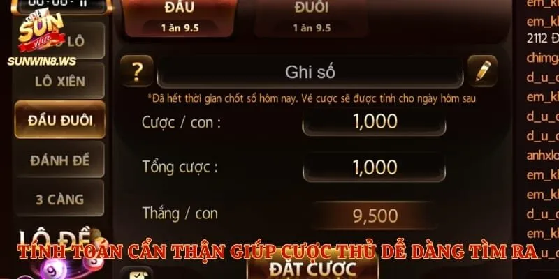 Tính toán cẩn thận giúp cược thủ dễ dàng tìm ra con số đẹp